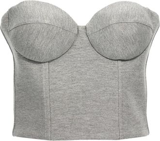 Giuseppe Di Morabito Tops, Dames, Grijs, S, Cropped Bustier Top