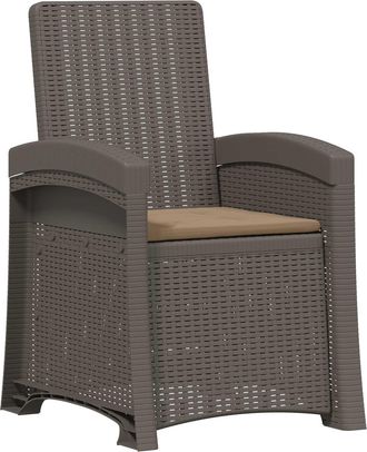 vidaXL Sill&oacute;n De Jard&iacute;n Reclinable Imitaci&oacute;n Rat&aacute;n Gris Claro Y Taupe Vidaxl