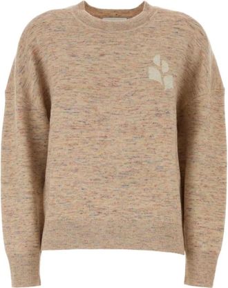 Isabel Marant Atlee Logo-Intarsia Trui - Dames - Truien - Roze - Maat: 2XS Katoen