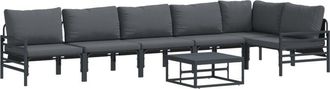 vidaXL Garden Sofa Set 7 pcs Anthracite Steel Vidaxl