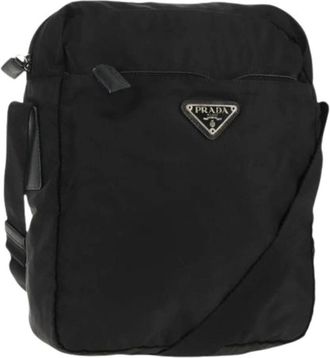 Prada Pre-owned Cross Body Bags, female, Black, Size: ONE SIZE Pre-owned Vintage Nylon Cross Body Bag