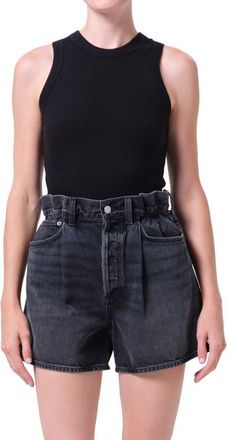 A Gold E Leigh Rib Racerback Tank in Black at Nordstrom, Size X-Small