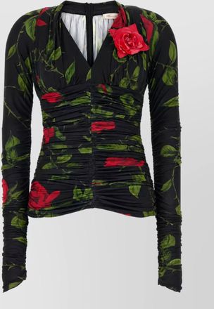 Blumarine printed stretch jersey blouse