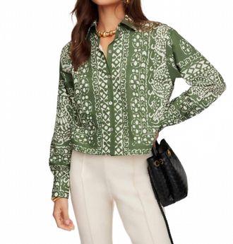 Fifteen Twenty Lena Shirt In Green And Cream