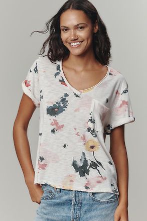 Pilcro The Quinn Short-Sleeve V-Neck Tee by Pilcro