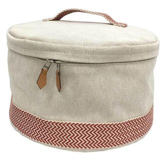 Herm&egrave;s Cream Red Color Toile H Vanity Bag (Pre-Owned)