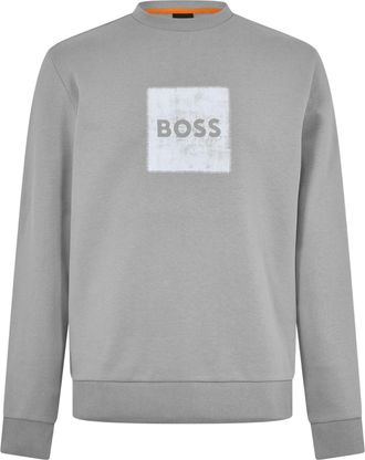HUGO BOSS Heren Stitch Crew Hals Sweatshirt (Groen)