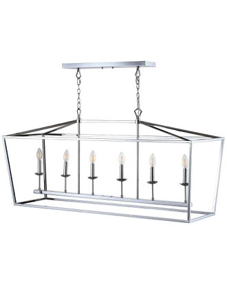Jonathan Y Designs Jonathan Y 6-Light Pagoda Chrome Pendant