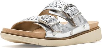 Dr. Scholls Palmdale Womens Sandals Silver : 9.5 M, Leather
