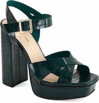 Andrea Womens Ankle-Strap Platform Sandal In Green
