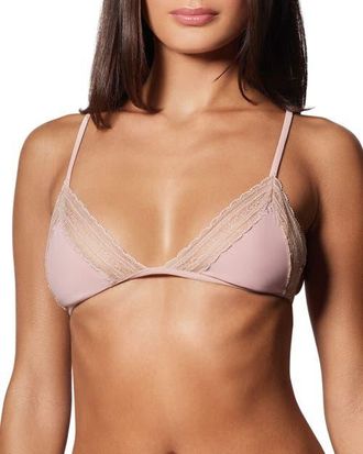 Kiki De Montparnasse Lace Inset String Bikini Top in Buff at Nordstrom, Size X-Small
