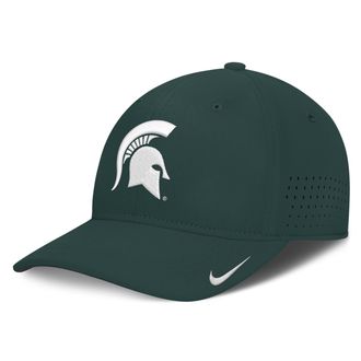 Nike Michigan State Sideline Practice Nike Mens Dri-FIT College Hat in Green | NC533EYMST-3XB