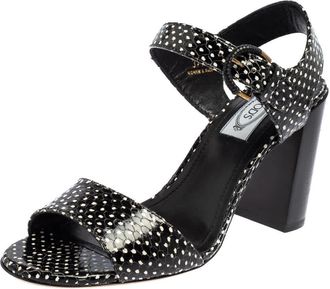 Tod's Tods Black Leather Ankle Strap Sandals