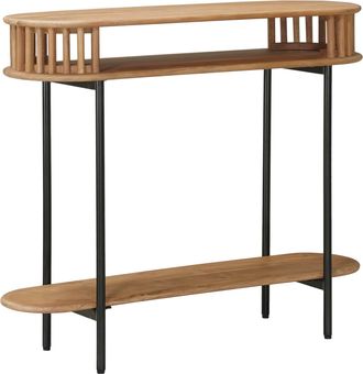 vidaXL Mesa Auxiliar Hecha A Mano Madera Teak Marr&oacute;n 90 X 30 X 75 Cm Vidaxl