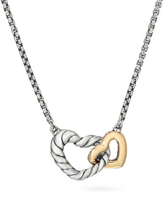 David Yurman Collana Cable Collectibles Interlocking Heart in oro giallo 18kt e argento sterling (16,4mm)