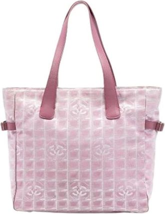 Chanel Pre-owned Tote Bags, female, Pink, Size: ONE SIZE Pre-owned Nylon Tote Bag