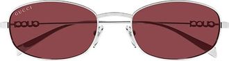 Gucci Gg1940S Zonnebril - Dames - Accessoires - Grijs - Maat: 54 MM Nylon