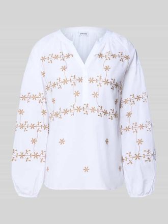 More & More More & More Bluse mit Tunikakragen und kurzer Knopfleiste in Weiss, Gr&ouml;&szlig;e 34