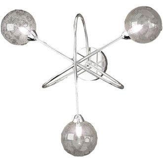 Top-Light Applique Contemporanea Super Ball Metallo Cromo Vetro Pirex 3 Luci G9