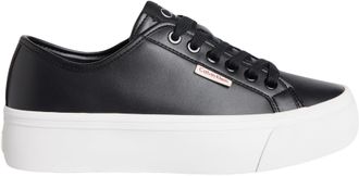 Calvin Klein Womens Flatform Vulcanised Trainers, Black (Ck Black), 6