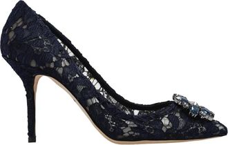 Dolce & Gabbana Bellucci kanten pumps - Dames - Pumps - Blauw - 40 1/2 EU - Schoenen