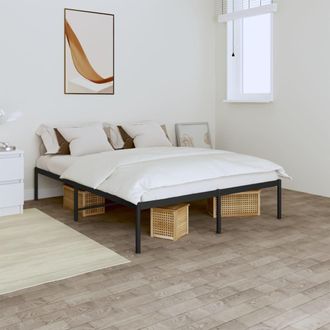 Berkfield Home Metal Bed Frame Black 140x200 cm