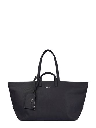 A.P.C. Structured Black Cotton Tote Bag