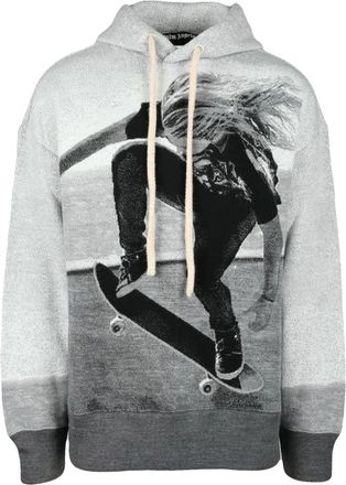 Palm Angels Hoodies & sweatvesten, Heren, Grijs, S, Wol, Gebreide trui met acrylmix