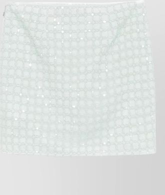Rotate beaded mini skirt