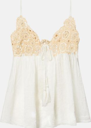 Ulla Johnson Top Alessia in cotone con crochet