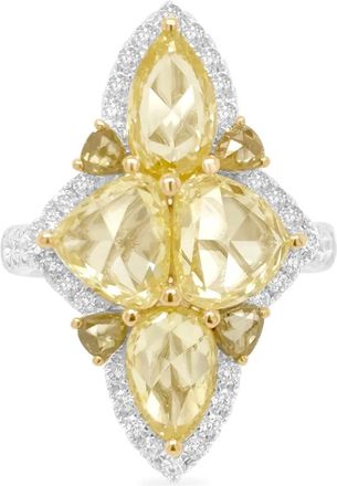 HYT Jewelry 18kt geel- en witgouden ring met diamant - Zilver