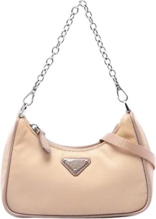 Prada Borsa a mano Pre-owned in nylon - - Pre-owned - Donna - Beige - ONE SIZE