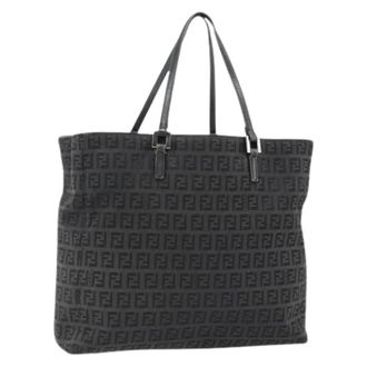 Fendi Pre-owned Tote Bags, female, Black, Size: ONE SIZE Pre-owned Zucchino Canvas Tote Bag