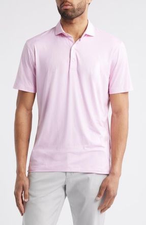 Johnnie-O Marlin Microprint Featherweight Performance Polo in Azalea at Nordstrom, Size Xx-Large