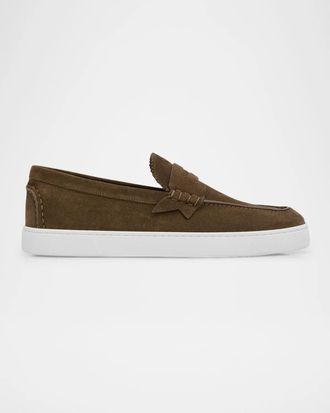 Christian Louboutin Men & apos;s The Harold I Flat Leather Red-Sole Boat Shoes