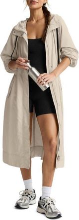 Beyond Yoga En Route Long Hooded Jacket in Sand at Nordstrom, Size X-Large
