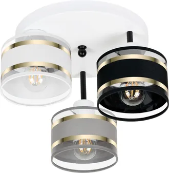 OEM L&aacute;mpara De Techo Blanca Con Pantallas, Metal Industrial, 3xe27, Iluminaci&oacute;n Led Moderna Para Sal&oacute;n, Cocina, Dormitorio, Habitaci&oacute;n Infantil, Loft