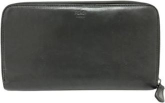 Fendi Pre-owned Wallets, female, Gray, Size: ONE SIZE Pre-owned Leather Wallet