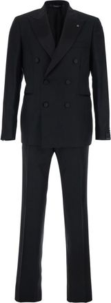 Tagliatore Black Double Breasted Suit