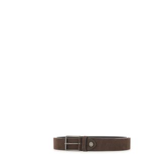Gianni Chiarini Belts, male, Brown, Size: ONE SIZE Nubuck Leather Buckle Belt