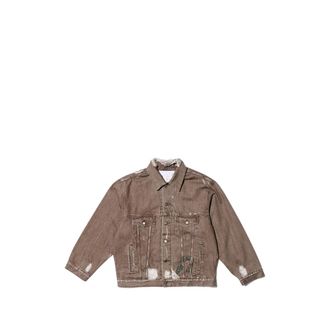 Paly Hollywood Distressed Graphic-print Denim Jacket