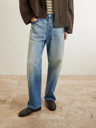 John Lobb Kingston II Collapsible-Heel Full-Grain Deerskin Loafers