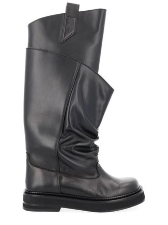 The Attico Passeggiata Mid-Calf Slouchy Leather Boots