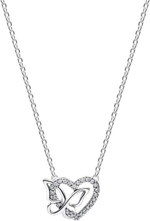 Pandora Verstrengelde Hart & Vlinder Hanger Ketting - Dames - Accessoires - Wit - Maat: 145 CM