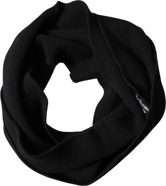 Dolce & Gabbana Black Wool Knitted Neck Wrap Foulard Womens Scarf