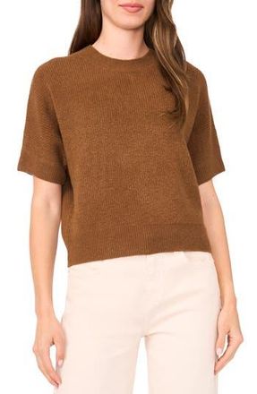 Halogen Short Sleeve Sweater in Rich Cognac at Nordstrom Rack, Size X-Large
