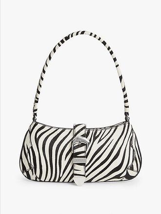 Tommy Hilfiger Zebra Print Abstract Buckle Shoulder Bag