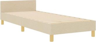 vidaXL Estructura De Cama Con Cabecera Crema 80 X 200 Cm Tela Vidaxl
