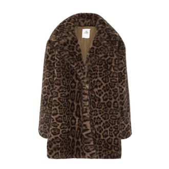 Karen by Simonsen Leopard Faux Fur Shearling Jacket