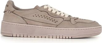 Lemargo Schoenen, Dames, Grijs, 38 EU, Leer, Duifgrijze Sneaker van Zacht Leer